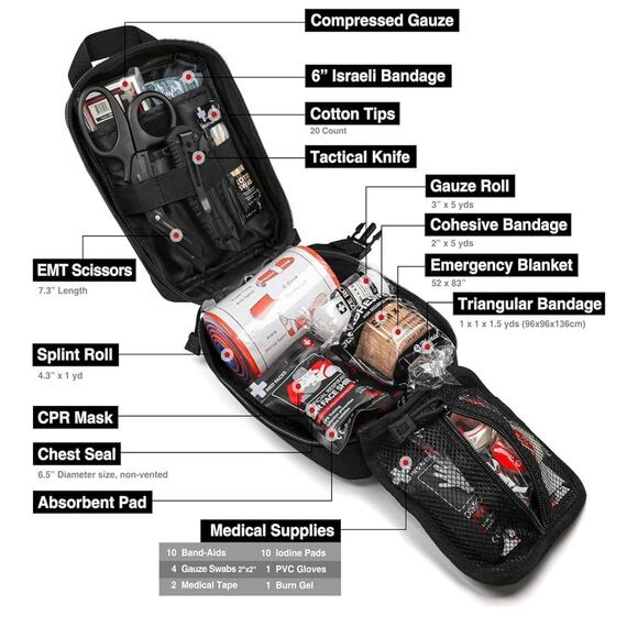 60pcs Tactical Survival First Aid Kit - Picture 5 of 5